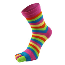 5 Pairs Fashionable Women's Five Finger Cotton Socks Japanese Cute 5 Toe Socks For Women Striped Socks Set 2024 - buy cheap