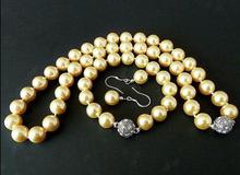 Fashion 10 mm Shell Pearl Round Beads Necklace bracelet Earrings Set AAA 2024 - buy cheap