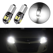 2PCS/Lot BA9S T4W Car LED Bulbs 8 SMD 5730 Reading Side Marker Light License Plate Door Lamp 12V Warm White or White for Car 2024 - buy cheap