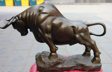 Frete rápido usps para os eua s3518 bronze puro cobre china casa feng shui riqueza dinheiro lucky ox bull estátua de arte 2024 - compre barato