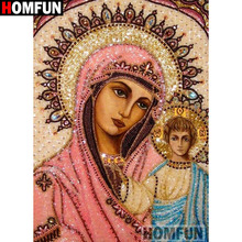 Homfun quadrado completo/broca redonda 5d diy pintura de diamante "figura religiosa" 3d bordado ponto cruz 5d decoração de casa presente a17266 2024 - compre barato