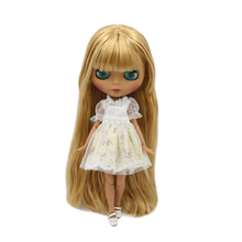 ICY DBS Blyth 1/6 bjd dolls BL3167 with black skin nude joint body and matte face blond staight hair 2024 - buy cheap