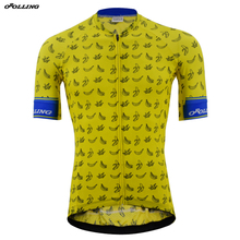 Nova camiseta banana amarela 2018, equipe profissional de ciclismo, camiseta personalizada de corrida de montanha e de estrada, tops clássicos 2024 - compre barato