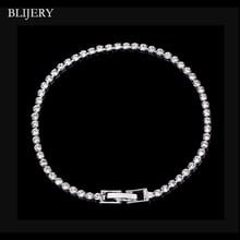 BLIJERY-Pulseras nupciales de cristal para mujer, brazaletes de diamantes de imitación de Color plateado, joyería de dama de honor, regalo de boda 2024 - compra barato