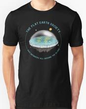 The Flat Earth Society T-Shirt Unisex Earth Is Flat Firmament New Summer Style Unny Novelty Hip Hop Rock Men Soccer T Shirts 2024 - buy cheap
