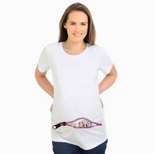 Забавные футболки для беременных, футболки для беременных, топы, футболка с детским подстережением, футболка с рисунком для беременных женщин 2024 - купить недорого