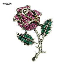 WXJCAN 4 styles vivid rose brooch flower Rhinestone brooch vintage brooches female jewelry 45mm*32mm B5486 2024 - buy cheap