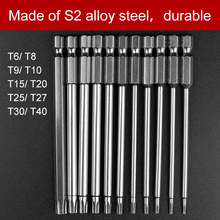 Hoen conjunto de brocas de chave de fenda elétrica, 11 peças de 100mm de aço longo e torx magnéticos hex segurança para conjunto de ferramentas de chave de fenda magnética 2024 - compre barato