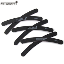 5 Pcs/Lot Brand Nail File SandPaper Pedicure Manicure Buffing Polish Black Curve Care Tools Set Punte Fresa Unghie 100/180/240 2024 - buy cheap