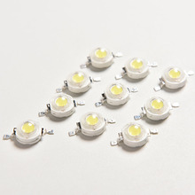 Chips de luz LED de alta potencia, lámpara de diodo, Blanco cálido, 100-110LM, 10 unids/lote, 1W 2024 - compra barato