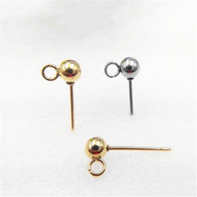 10pcs 3/4/5/6/8mm Ball Earrings Base Stainless Steel Earring Stud Ear Post Nails Ear Jewelry Findings for DIY Stud Earrings 2024 - buy cheap