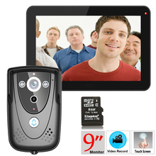 Видеодомофон MOUNTAINONE с цветным сенсорным экраном, Запись DVR, 9 дюймов, с ИК-камерой, SD-картой 8 Гб 2024 - купить недорого
