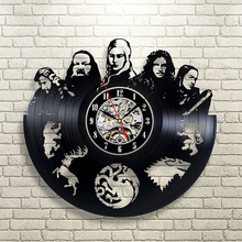 2019 Large Wall Clock Klok Game Of Thrones Vinyl Record Wall Clock Design 3d Decoration Hanging Watch Art Home Decor 12 Inch 2024 - buy cheap
