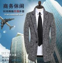 Casaco de lã cinza casual e fina, sobretudo para homens de negócios, moda plus size, p-9xl, outono, 2020 2024 - compre barato