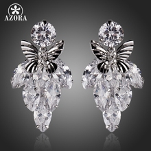 AZORA-pendientes de gota de mariposa de circonita cúbica, Botryoid transparente con parte superior AAA + TE0113 2024 - compra barato