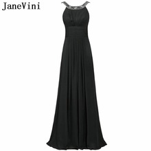 JaneVini vestido comprido Purple Beaded Long Bridesmaid Dresses 2020 Black Red Chiffon Women Plus Size Wedding Party Gowns Robes 2024 - buy cheap