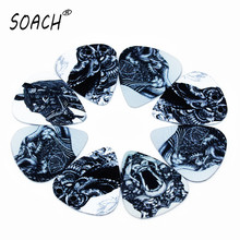 SOACH 10PCS 1.0mm high quality guitar picks two side pick Black and white animal picks earrings DIY Mix picks guitar 2024 - buy cheap