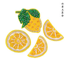 1Pcs Rhinestone lemon Beaded Patch for Clothing Sewing on Beading Applique Clothes Shoes Bags Decoration Patch DIY Apparel 2024 - buy cheap