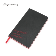 LOGO Customized Black notebook A5 journal Diary PU leather soft cover lined pages planner notepad school stationery 100gsm paper 2024 - buy cheap