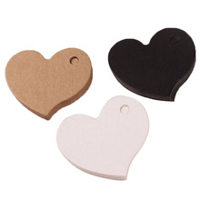 50pcs/set Blank Heart Shape Craft Paper Hang Tag Wedding Party Label Price Gift Cards Decoration Bookmark 4.5*4cm 2024 - buy cheap