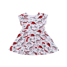 FOCUSNORM New Casual Kids Baby Girls Dress Cotton Cartoon Print Dinosaur Short Sleeve Dress Outfits Summer USA 2024 - buy cheap