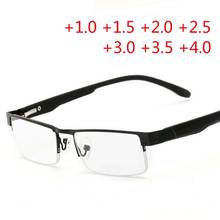 Metal Half Frame Reading Glasses Presbyopia Spectacles 1.0 to 4.0 PC Temples Fatigue Gafas +1.0 +1.5 +2.0 +2.5 +3.0 +3.5 +4.0 2024 - buy cheap