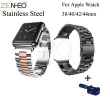 Correa de acero inoxidable para Apple Watch, pulsera deportiva de Metal de 44mm, 40mm, 38mm y 42mm para iWatch Series 4, 3, 2 y 1 2024 - compra barato