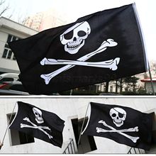 5x3 pies banderas de piratas calavera y huesos cruzados Jolly Roger banderas de piratas fiesta Banner colgando publicidad bandera artículos decorativos para el hogar 2024 - compra barato