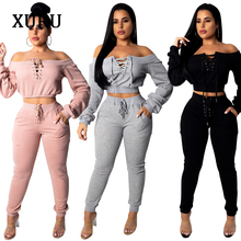 XURU 2020 new women's jumpsuit two-piece sweater pull frame casual jumpsuit bodysuit women's overalls 2024 - buy cheap