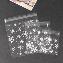 100PCS Mini Transparent Scrub Flat Pocket Christmas Snowflake Diy Gift Packaging Bags Christmas Candies Plastic Cookie Food Bag 2024 - buy cheap