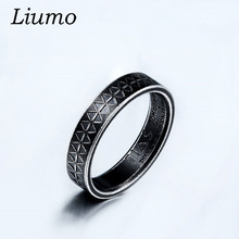 Liumi anel moderno estilo punk, anel de aço inoxidável 316l preto com padrão homens e mulheres lr987 2024 - compre barato