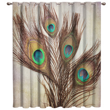 Peacock Feathers Window Treatments Curtains Valance Living Room Bathroom Curtains Decor Outdoor Swag Kids Window Treatment 2024 - buy cheap