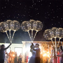 Balão luminoso de led reutilizável, 3 pçs, 21cm, transparente, redondo, bolha, decoração, festa, casamento, natal, decoração 2024 - compre barato