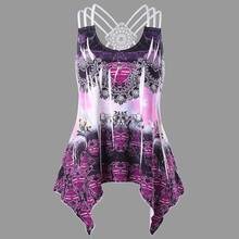 Rosegal Plus Size Tribal Print Strappy Tank Top Summer O Neck Sleeveless Lace Up Ladies Tops Tees Casual Women Tanks Big Size 2024 - buy cheap