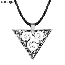 Nostalgia Teen Wolf Symbol Triskele Triquetra Slavic Pendant Triangle Necklace Pagan Amulet Talisman Jewelry 2024 - buy cheap
