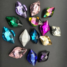 TopStone-diamantes de imitación en punta, 125 Uds., 12x19mm, cristal de limón, rombo, parte trasera de lujo, varios colores, fabricación de joyas 2024 - compra barato