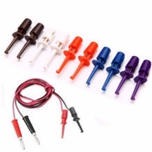 10pcs Multimeter Wire Lead Test Hook Clip Electronic Mini Test Probe Set Red White Blue Black Purple For Repair Tool 2024 - купить недорого