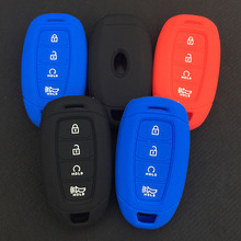 Silicone car key case cover shell for Hyundai Palisade SEL tucson ix35 Solaris accent santa fe ELANTRA Azera 4 button key cover 2024 - buy cheap