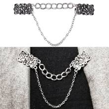 Women Alloy Belt Chain Cardigan Link Buckle Collar Shawl Clip Sweater Clip Cardigan Connection Buckle Collar Clip 2024 - buy cheap