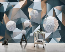 Beibehand-papel de parede personalizado, 3d, fotografia, flutuante, bola, padrão geométrico, fundo gráfico, decoração da casa, 3d 2024 - compre barato