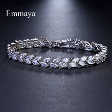 Emmaya Brand Fashion Charm AAA Cubic White Zircon Four Colors Leaf Jewelry Bracelets For Woman Elegance Wedding Party Gift 2024 - купить недорого