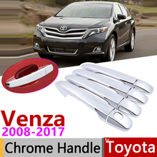 for Toyota Venza AV10 10 2008~2017 Chrome Door Handle Cover Car Accessories Stickers Trim Set 2010 2011 2012 2013 2014 2015 2016 2024 - buy cheap
