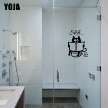 YOJA 27x19.9CM Cute Kitten On The Bathroom Bathroom Decal Home Wall Sticker Decoration G2-0462 2024 - buy cheap