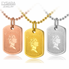 FYSARA European Simple Tag Empress Crown Necklace Stainless Steel Couple Personality Women's Head Clavicle Necklaces Wholesales 2024 - buy cheap
