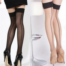 Wholesale Women's Sexy Perspective Striped Stockings Nylon Stockings Lady Thigh High Pantyhose Long Stocking 2024 - buy cheap