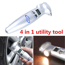 High Precision 4 in 1 Digital LCD Car Auto Tire Gauge Tyre Meter Pressure + Automobile Emergency Hammer + Flashlight + Cutter 2024 - buy cheap