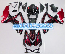 Dor-For A GSXR600/750 K8 2008 2009 2010 08 09  ABS Fairing Kits GSXR600 750 08 09 10 - Red Flame - Black/Red for SUZUKI D 2024 - buy cheap