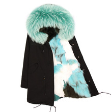 2020 Mink fur coat  maomaokong Women fox fur long Jacket coats winter Thickening Parkas 2024 - buy cheap