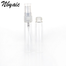 Nbyaic-botella portátil de cristal de Mini botella de Perfume, botella vacía de tóner embotellado, espray, nebulizador, 2ml, 3ml, 5ml, 10ml, 50 Uds. 2024 - compra barato