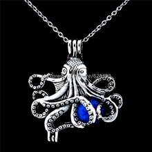V184 Steampunk Octopus Locket Necklace Beads Cage Aromatherapy Essential Oil  Gothic Unisex Pendant Necklace 2024 - buy cheap